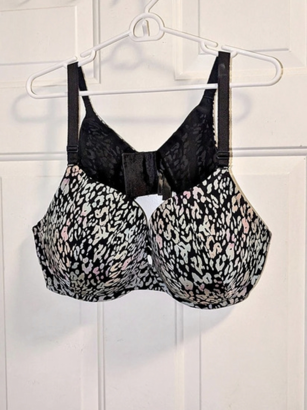 Torrid XO Plunge Push-Up Print 360° Back Smoothing Bra Black & Pink 46D